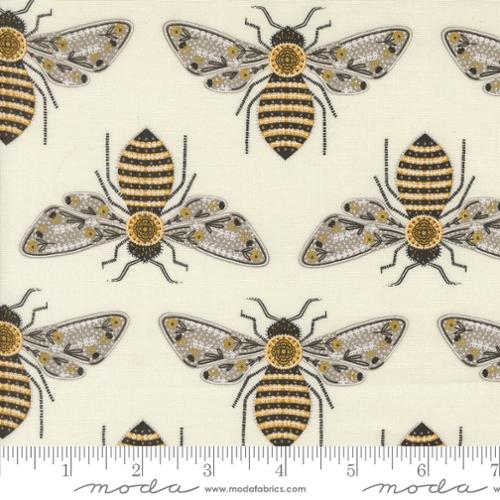 Bumblebee in Metallic Porcelain -- Bee Garden by Gingiber -- Moda Fabrics
