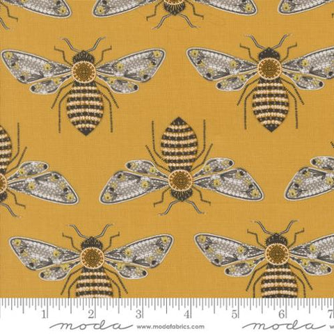 Bumblebee in Metallic honey -- Bee Garden by Gingiber -- Moda Fabrics