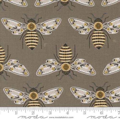 Bumblebee in Metallic Slate -- Bee Garden by Gingiber -- Moda Fabrics