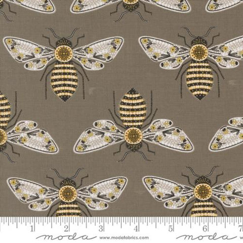 Bumblebee in Metallic Slate -- Bee Garden by Gingiber -- Moda Fabrics