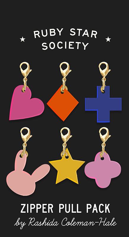 Zipper Pulls 6ct Woodland --  Rashida Coleman Hale for Ruby Star Society