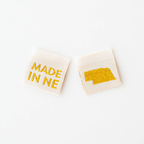 Made in My State Gold Woven Labels