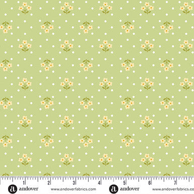 Plain and Simple by Andover Fabrics Tri Flower Pistachio -- Andover Fabrics