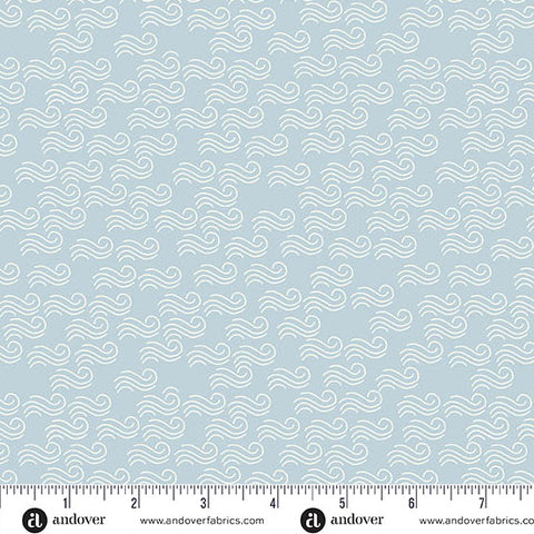 Coastal Walk by Karen Lewis Textiles Waves Haze -- Andover Fabrics