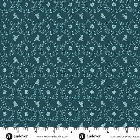 Oakleigh by Judy Jarvi Acorn and Crow Midnight -- Andover Fabrics