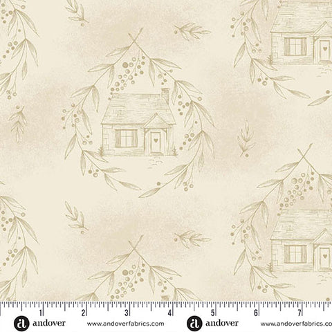 Cozy Cottage Wheat -- Special Delivery by Laundry Basket Quilts -- Andover Fabrics