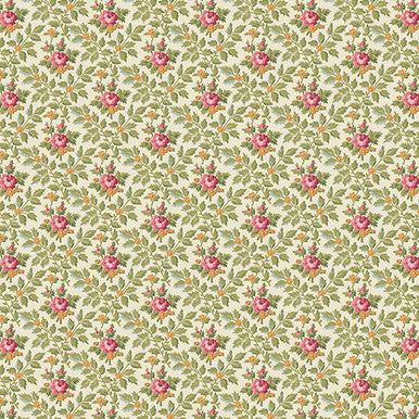 French Mill Wallpaper Roses White-- Andover Fabrics