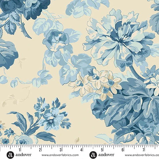Rose Bouquet 108" Wideback in Porcelain-- Special Delivery by Laundry Basket Quilts -- Andover Fabrics