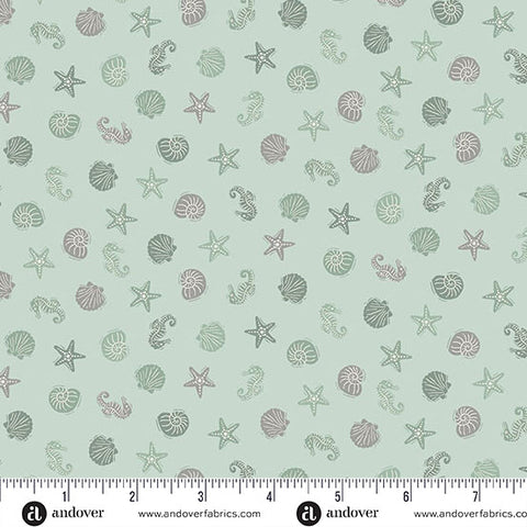 Driftwood by Makower UK Sealife Green -- Andover Fabrics