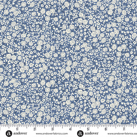 Petite Fleur by Makower UK Blossom Blue -- Andover Fabrics