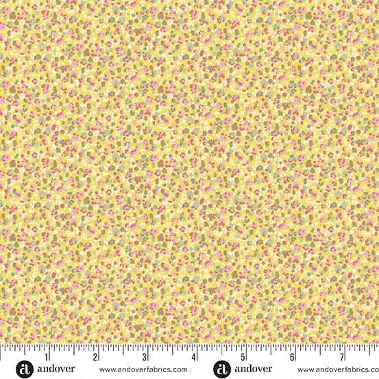 Petite Fleur by Makower UK Petals Yellow -- Andover Fabrics