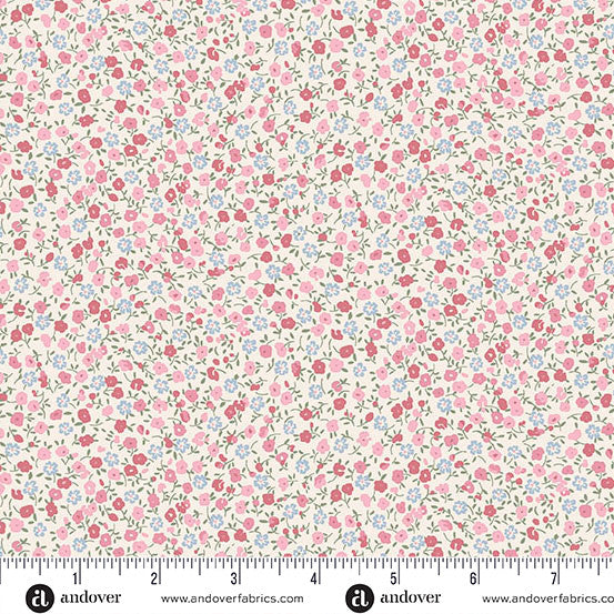 Petite Fleur by Makower UK Ditzy Pink -- Andover Fabrics