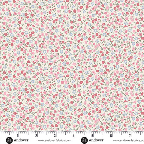 Petite Fleur by Makower UK Ditzy Pink -- Andover Fabrics