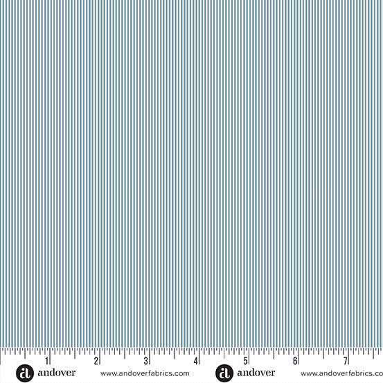 Driftwood by Makower UK Pin Stripe Blue -- Andover Fabrics