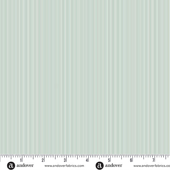 Driftwood by Makower UK Pin Stripe Green  -- Andover Fabrics