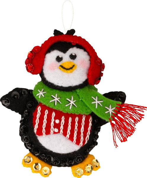 Bucilla Winterland Penguins Felt Ornament Kit Set of 6