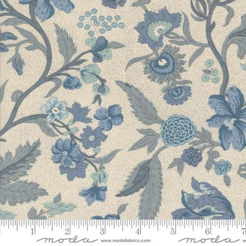 Parterre Florals in French Blue -- Sacre Bleu by French General for Moda Fabrics