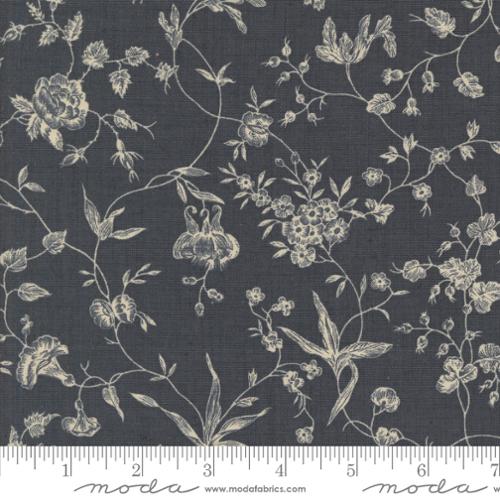 Pivoine Florals in Indigo -- Sacre Bleu by French General for Moda Fabrics