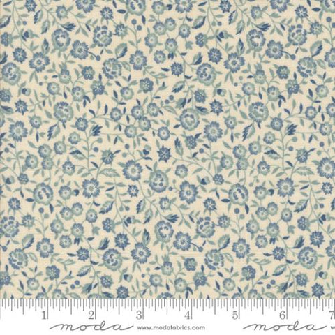 Renoncule Florals in Pearl French Blue -- Sacre Bleu by French General for Moda Fabrics