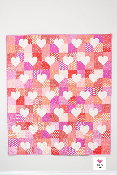 Patchwork Hearts PRINTED Quilt Pattern