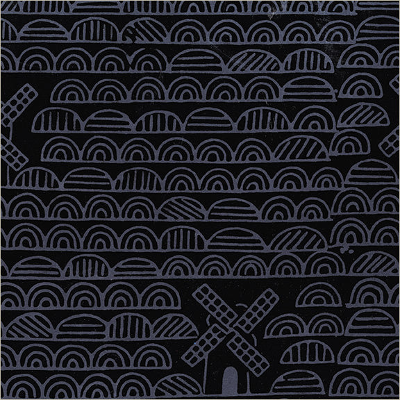 Windmills in Pitch Black -- Dutch Days by Shayla Wolf -- Windham Fabrics