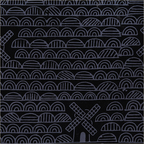 Windmills in Pitch Black -- Dutch Days by Shayla Wolf -- Windham Fabrics