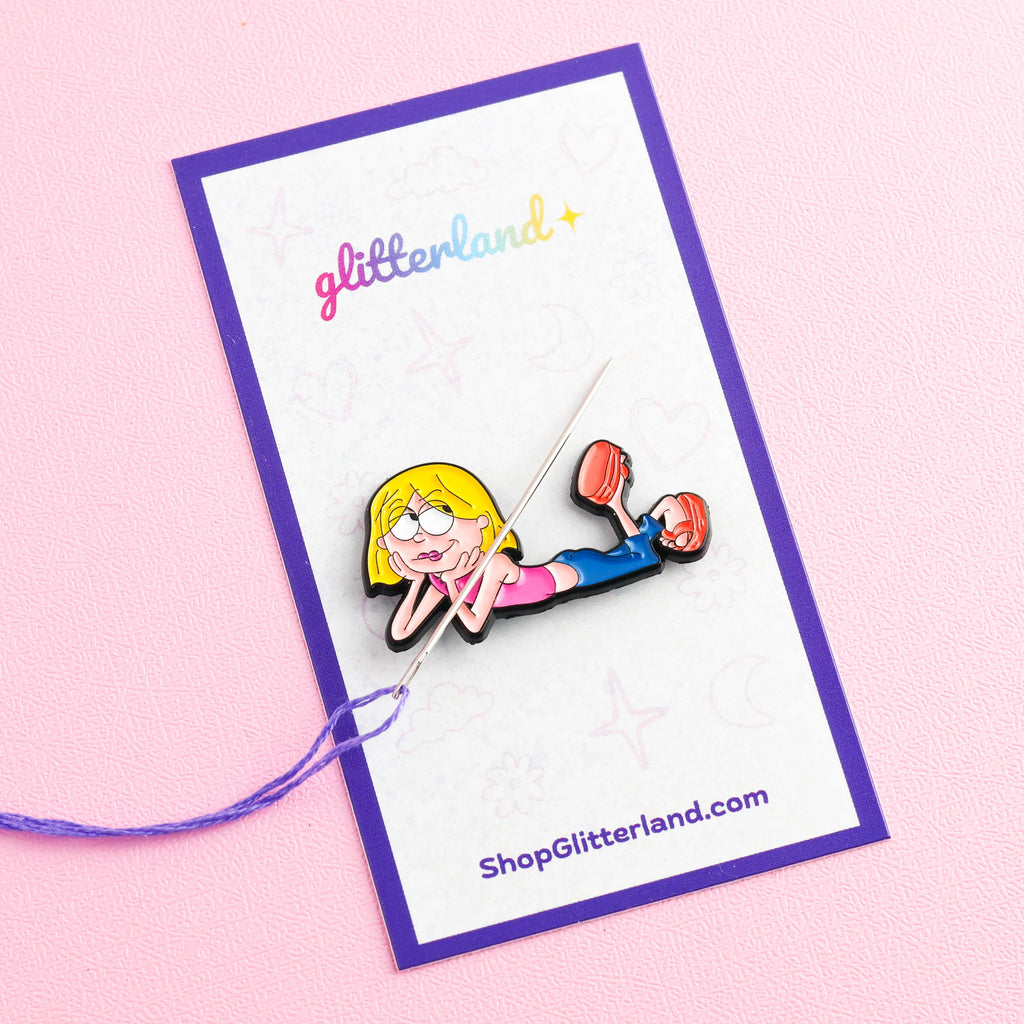 Cartoon Girl Needle Minder Magnet