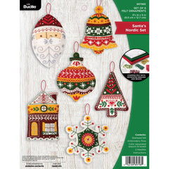 Bucilla® Santa’s Nordic Ornaments Felt Kit
