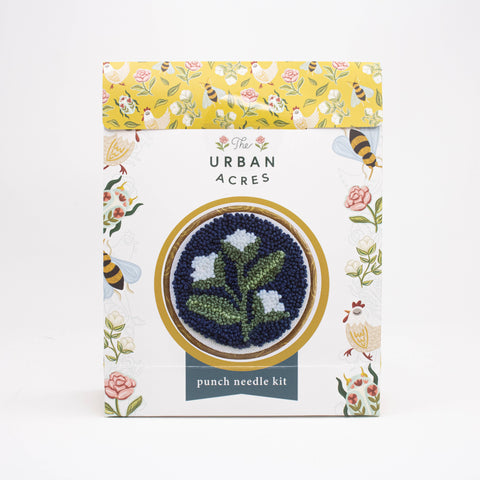 Blue Floral Punch Needle Kit