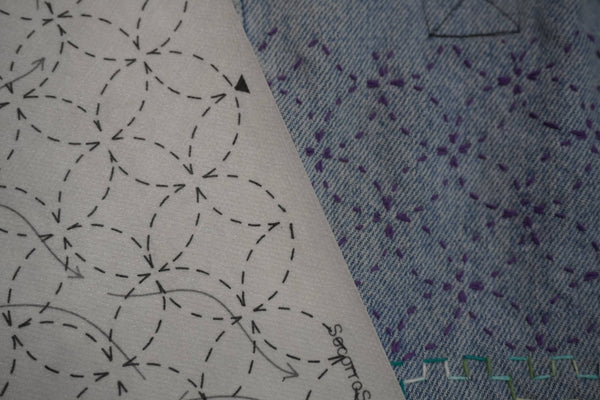 Sashiko Inspired Seven Treasures Stick and Stitch Pattern