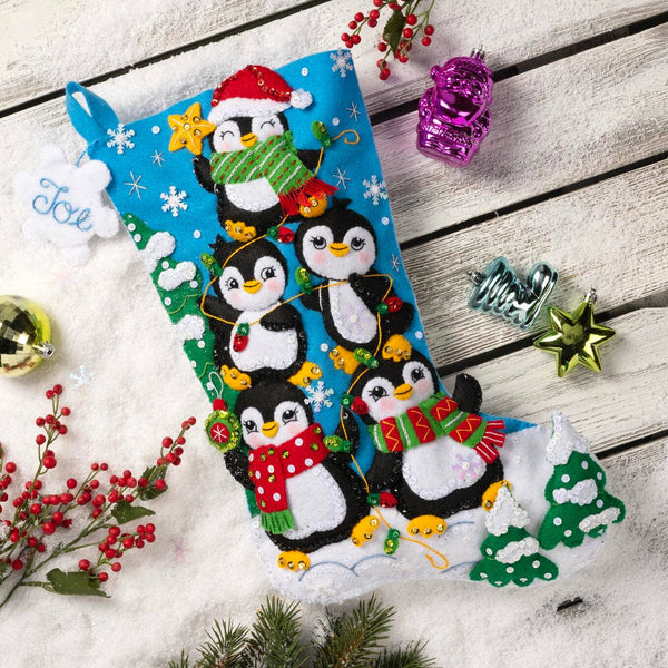Bucilla ® Seasonal Felt Stocking Kit - Penguin Tree Trimming