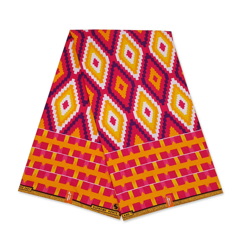 African Ghana / Kente Print Fabric KT-3097 -- African Fabs