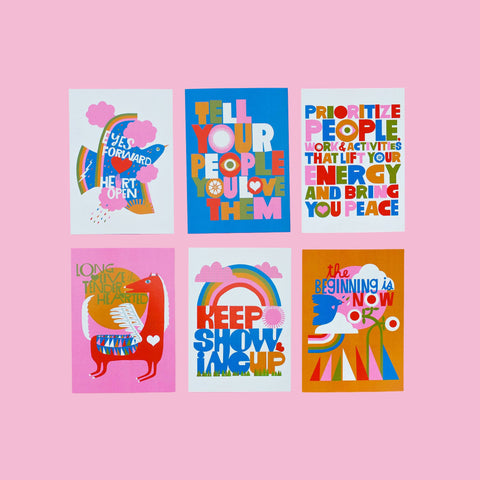 XL Postcard Set of 6 with Inspirational Messages
