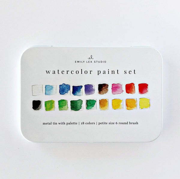 Watercolor paint set 18 colors with brush