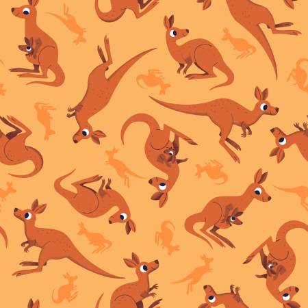 Orange Kangaroos -- Aussie Oz-Born by Mel Matthews -- Studio E Fabircs