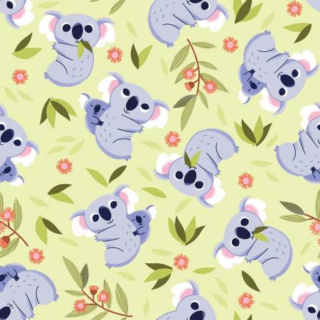 Green Koalas -- Aussie Oz-Born by Mel Matthews -- Studio E Fabrics
