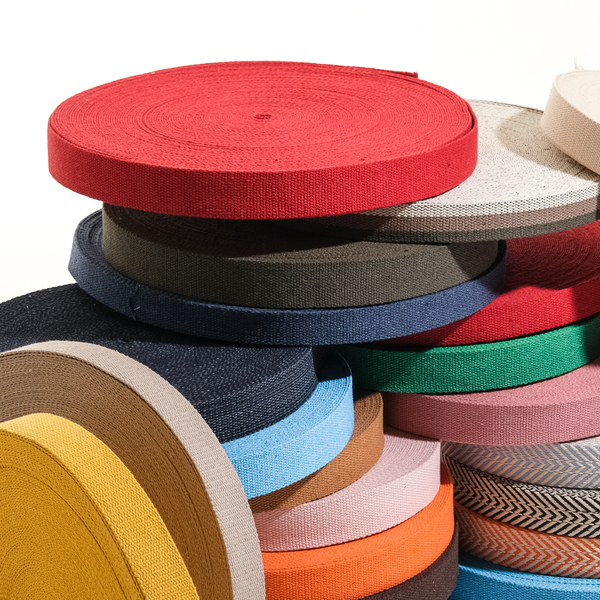 1.5" Red Heavy Cotton Webbing, Sewing Roll Handle