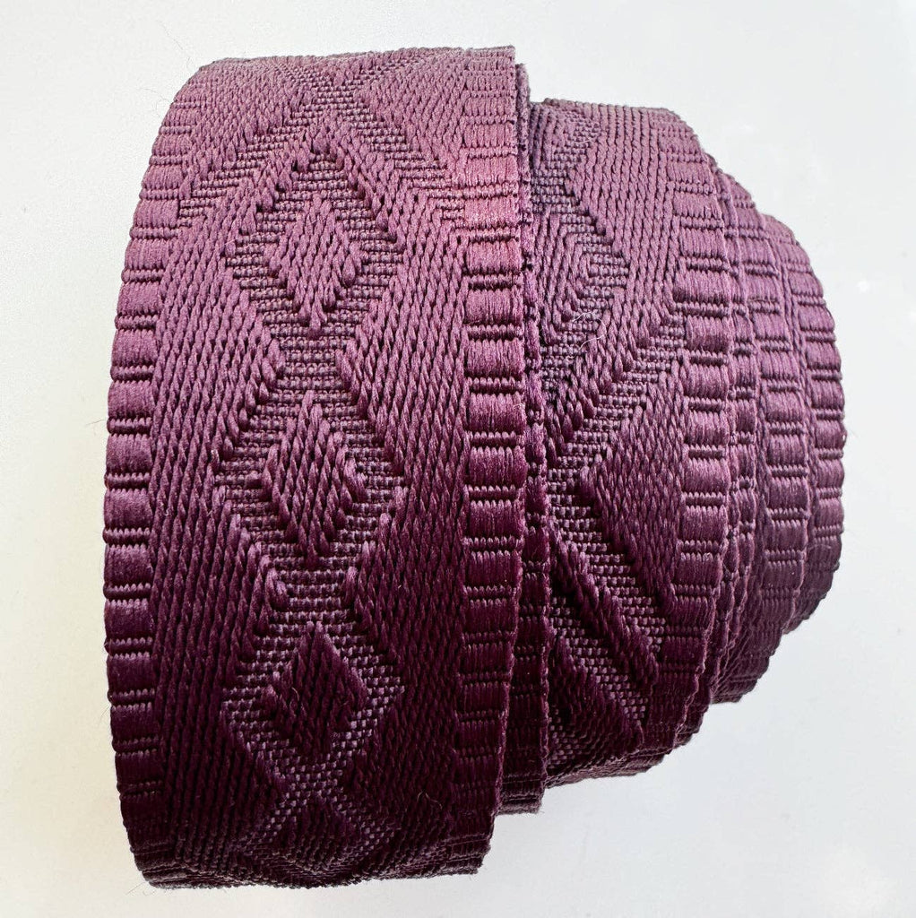 Merlot Wine Jacquard Webbing 1.5" Premium Woven Strap