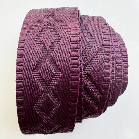 Merlot Wine Jacquard Webbing 1.5" Premium Woven Strap