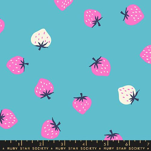 Strawberry Toss in Turquoise -- Strawberry by Kim Kight -- Moda Fabrics