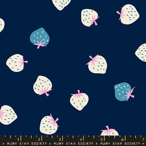 Strawberry Toss in Navy -- Strawberry by Kim Kight -- Moda Fabrics