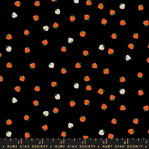 Mini Berry in Black -- Strawberry by Kim Kight -- Moda Fabrics