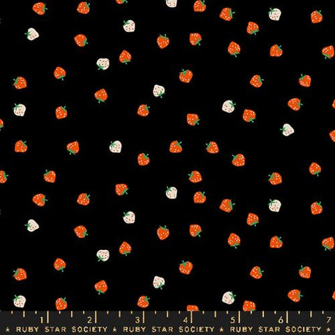 Mini Berry in Black -- Strawberry by Kim Kight -- Moda Fabrics