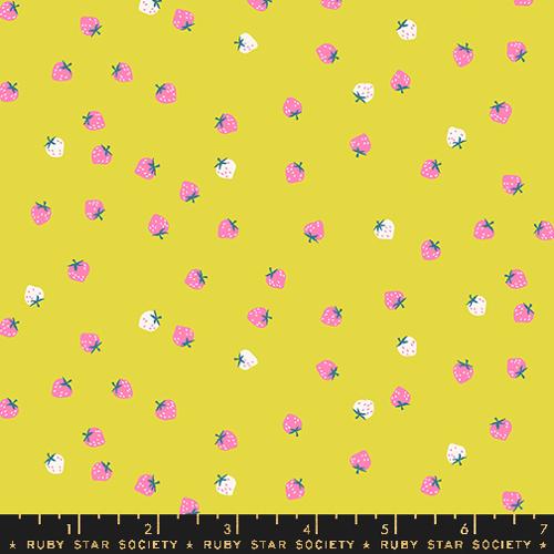 Mini Berry in Citron -- Strawberry by Kim Kight -- Moda Fabrics
