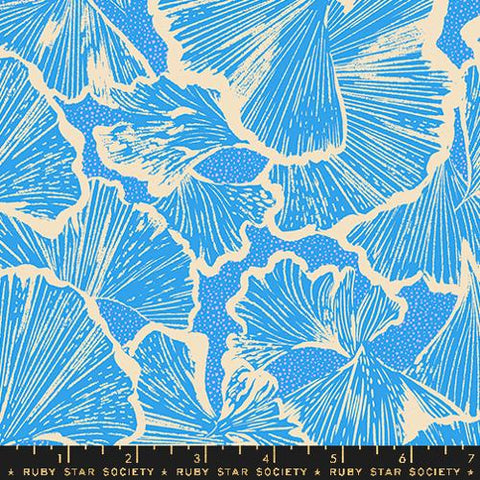 Ginko Florals in Lindley Blue -- Glow Garden by Sarah Watts -- Moda Fabrics