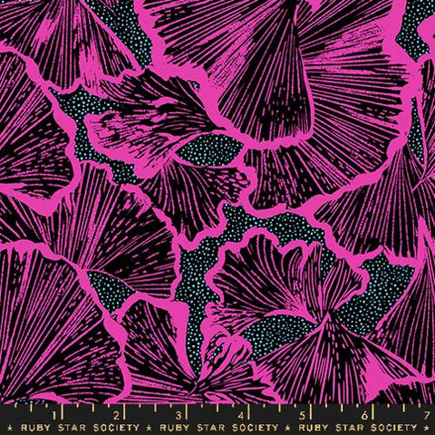 Ginko Florals in Black -- Glow Garden by Sarah Watts -- Moda Fabrics