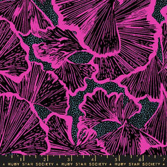 Ginko Florals in Black -- Glow Garden by Sarah Watts -- Moda Fabrics