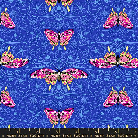 Morning Moth in Blacklight  -- Glow Garden by Sarah Watts -- Moda Fabrics