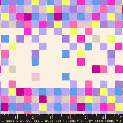 Pixels Geometrics in Natural  -- Glow Garden by Sarah Watts -- Moda Fabrics