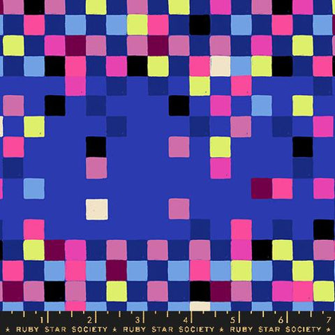 Pixels Geometrics in Blacklight -- Glow Garden by Sarah Watts -- Moda Fabrics